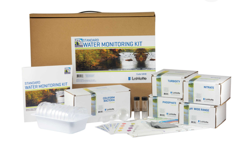 Water Kit Boxes and equipment in the water quality monitoring kit