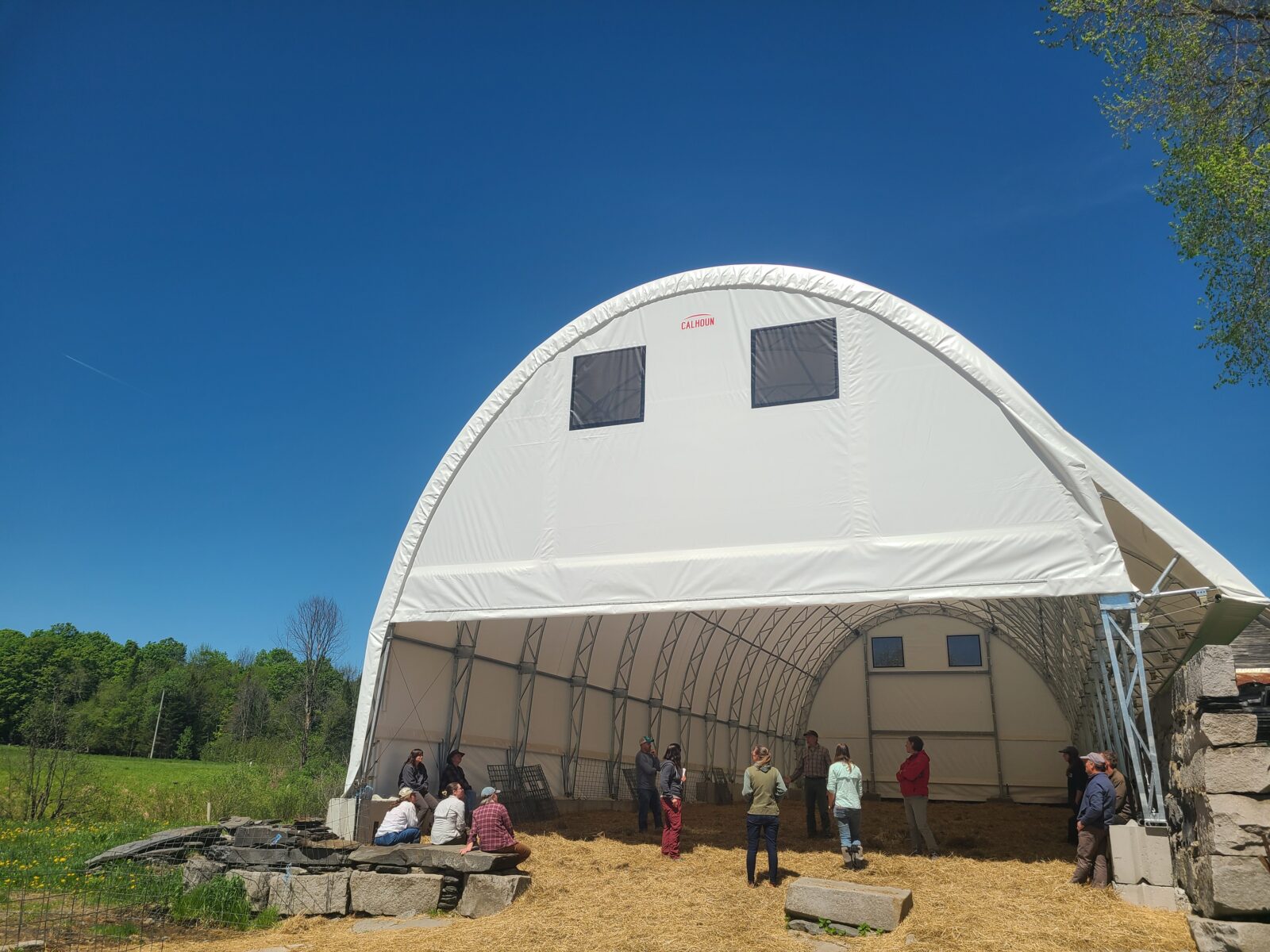 people exploring the new barn